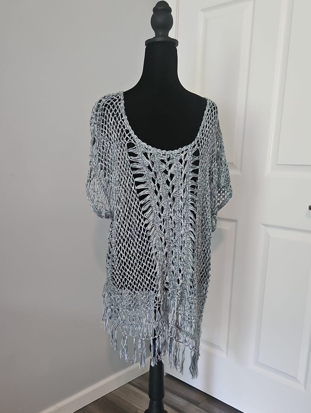 Hippie Laundry XL Blue Crotchet Tunic Top Cover Up